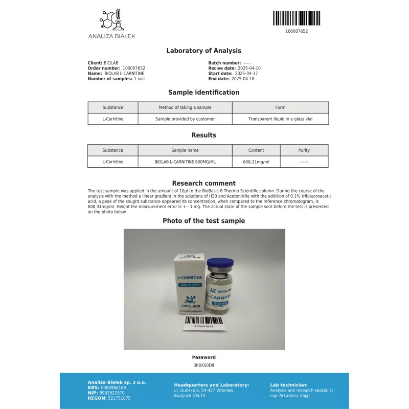 L-carnitine 600 mg