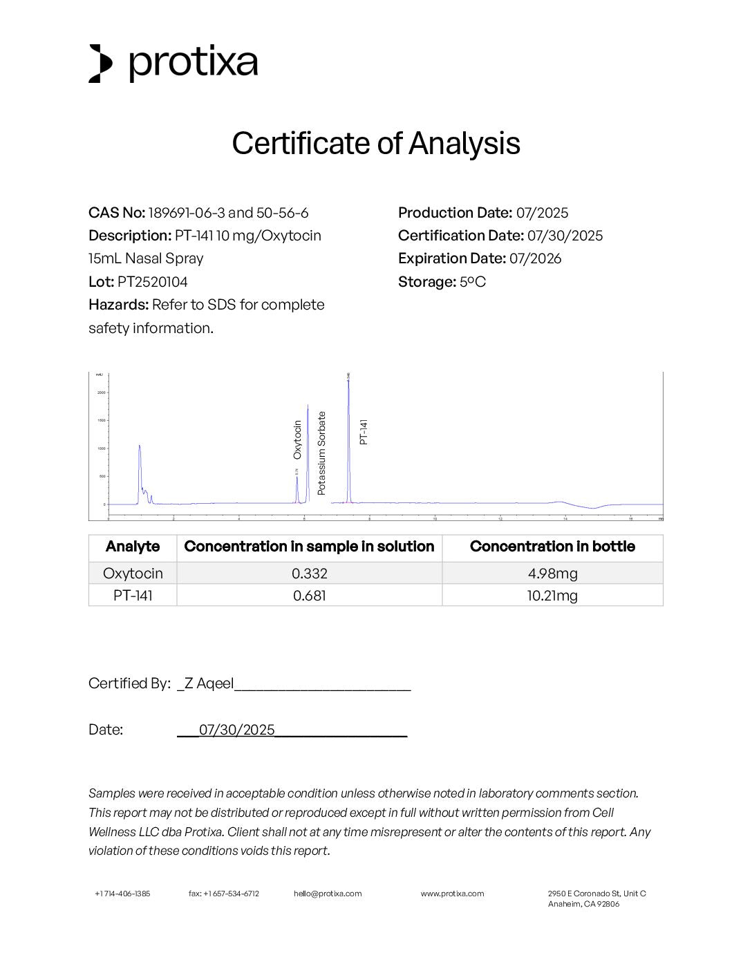 PT-141, 10mg/Oxytocin, 5mg Nasal