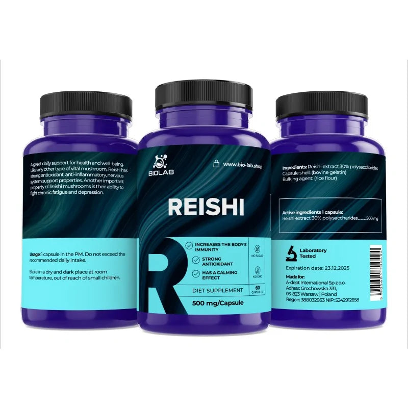 Reishi 500 mg, 60 caps