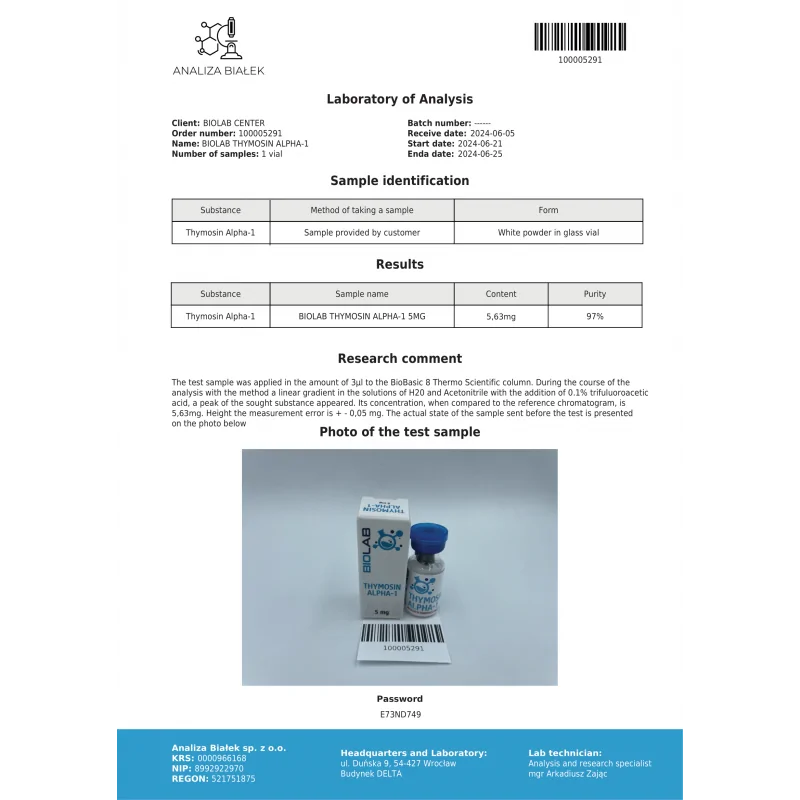 Thymosin alpha-1 5 mg