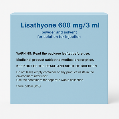 Lisathyone Glutathione Injection 600 mg/3 ml – 10 Vials + Solvent Ampoules