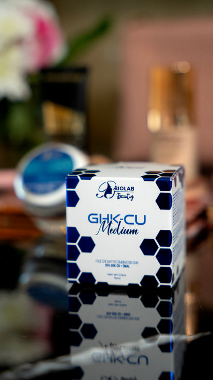 Peptide face cream for combination skin GHK-Cu Medium 50 ml Label View - GHK-Cu Peptide Dubai UAE | Core Sup