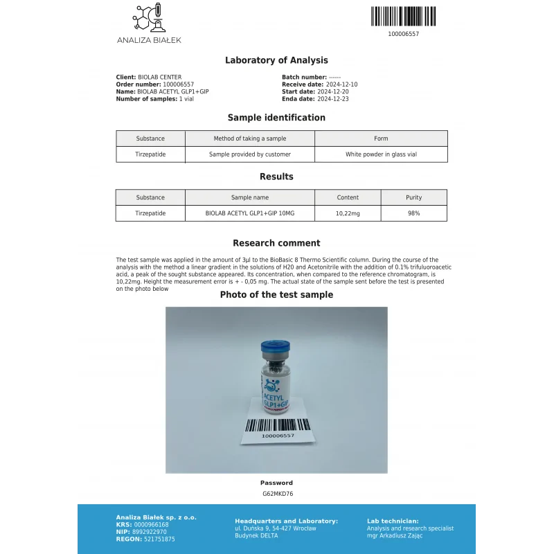 Acetyl GLP-1 + GIP 10 mg