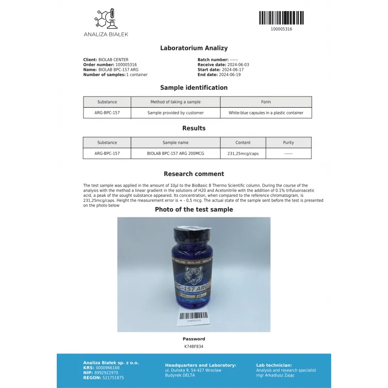 BPC-157 ARG 200 mcg, 60 caps