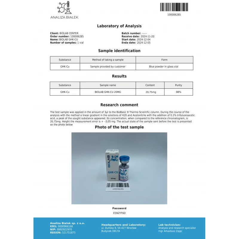 GHK-Cu copper peptide 50 mg