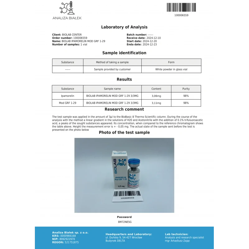 Ipamorelin + MOD GRF 1-29 mix 3/3 mg