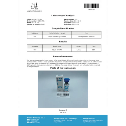 KPV 5 mg Detail View - Premium Supplement Dubai UAE | Core Sup
