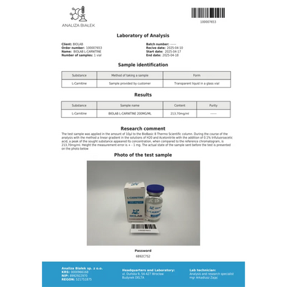 L-carnitine 200 mg 10 ml