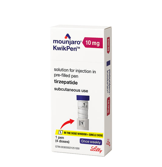 Original Mounjaro KwikPen Tirzepatide 10 mg/0.6ml, Four-Dose Pre-Filled Injection Pen For Subcutaneous Injection