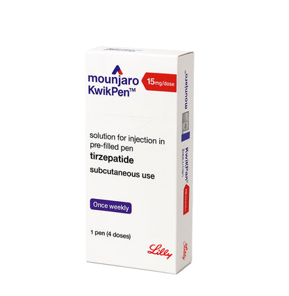 Mounjaro KwikPen Tirzepatide 15mg/0.6ml, Four-Dose Pre-Filled Injection Pen For Subcutaneous Injection