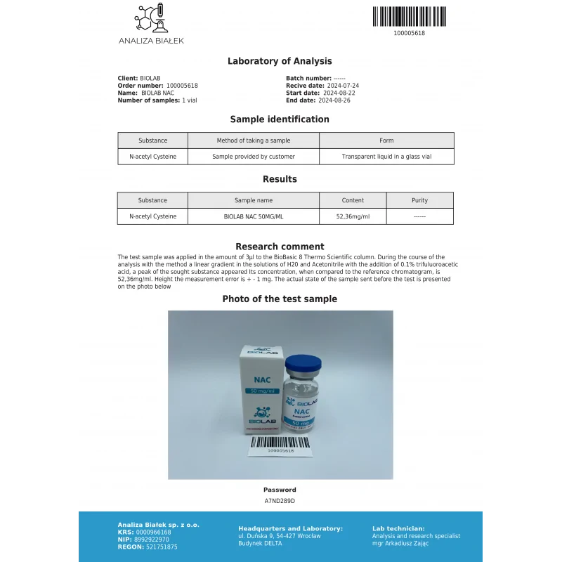 NAC n-acetyl cysteine 50 mg