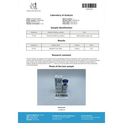 PT-141 10mg Detail View - Sexual Wellness Peptide Dubai UAE | Core Sup