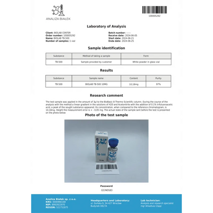 TB-500 10 mg  (Thymosin Beta-4)